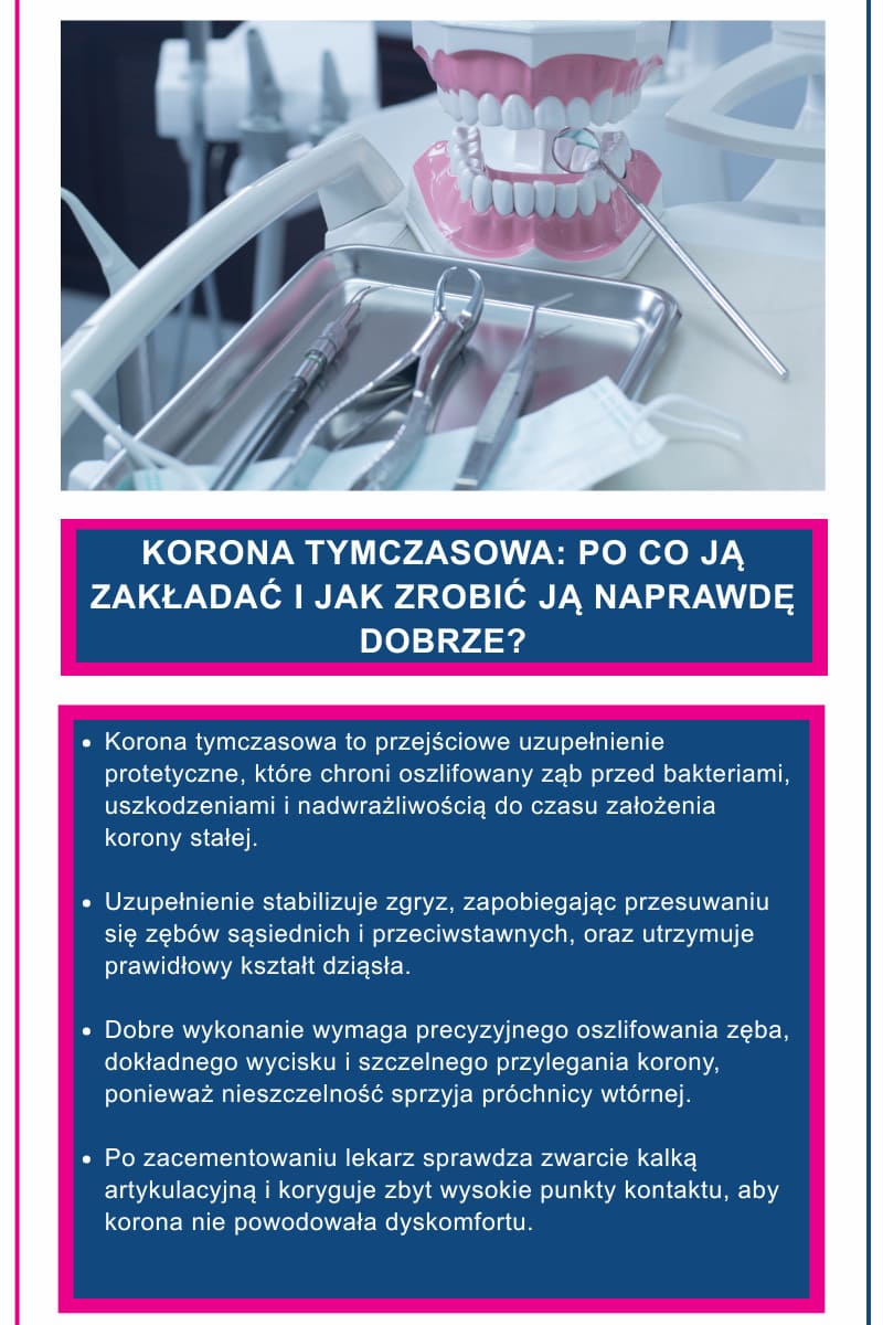 Korona tymczasowa: po co ją zakładać i jak zrobić ją naprawdę dobrze?